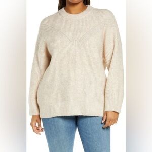 Madewell Beige Ivory Ribbed Pullover Sweater 2X